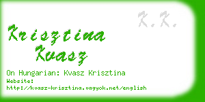 krisztina kvasz business card